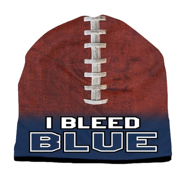 American Mills Beanie I Bleed Style Sublimated Football Navy Blue Design 1122702529 - main